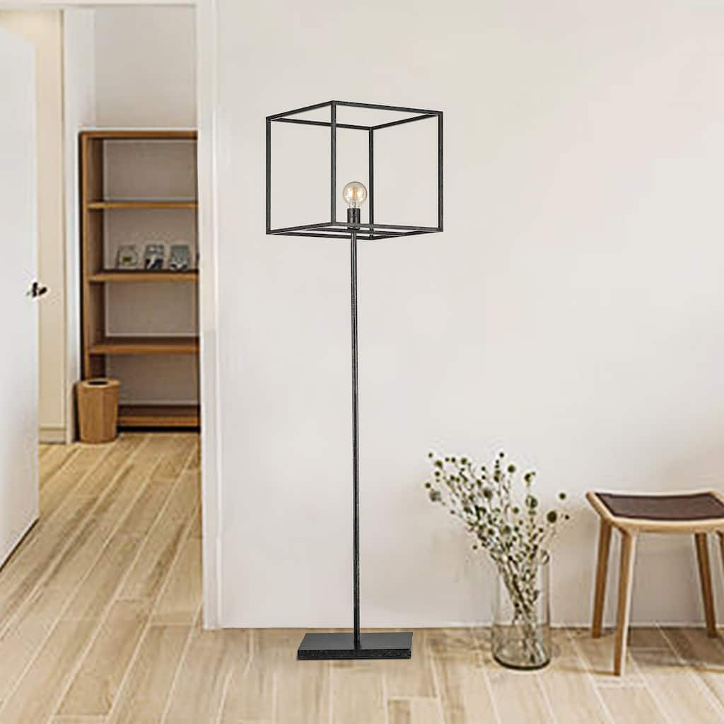 Bronte Aged Silver Metal Floor Lamp