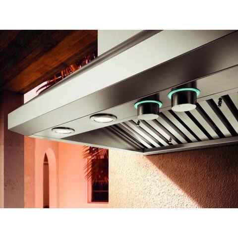 Capri 48 in Outdoor Wall Hood-Blower Sold Separately-4 Speed-Led Lights-Baffle Filters