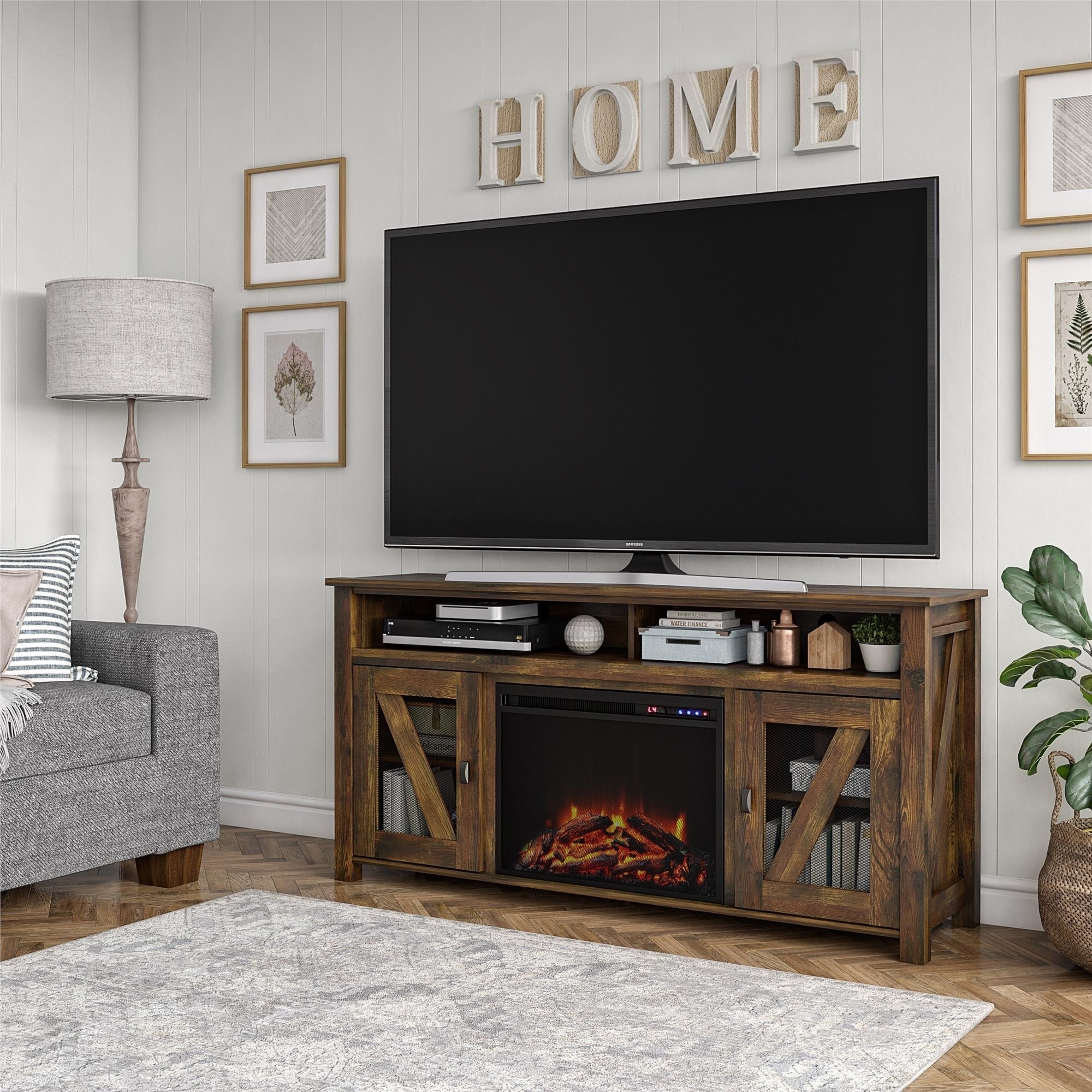 Avenue Greene Barkley Fireplace TV Stand for TVs up to 60 inches - N/A