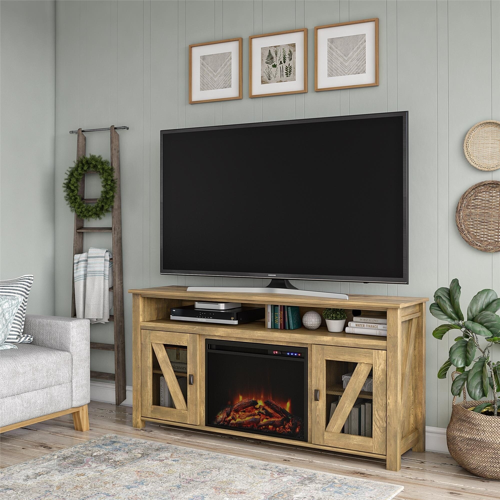 Avenue Greene Barkley Fireplace TV Stand for TVs up to 60 inches