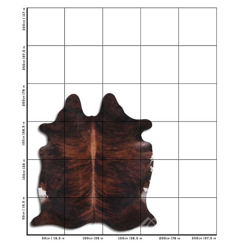 Cowhide Area Rugs NATURAL HAIR ON COWHIDE MEDIUM BRINDLE 2 - 3 M GRADE A size ( 22 - 32 sqft ) - Big