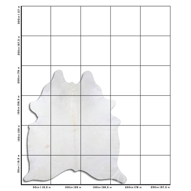 Cowhide Area Rugs NATURAL HAIR ON COWHIDE WHITE 2 - 3 M GRADE A size ( 22 - 32 sqft ) - Big