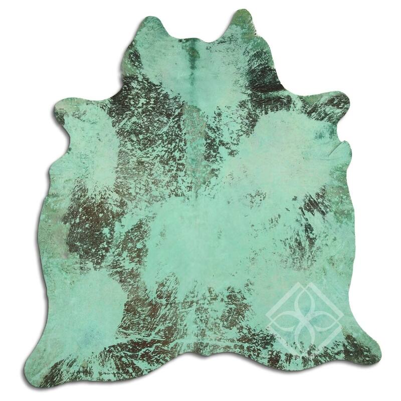 Cowhide Area Rugs ACID WASHED HAIR ON COWHI DISTRESSED LIME GREEN 3 5
