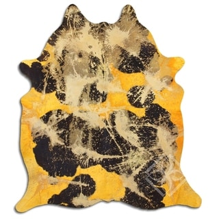 Cowhide Area Rugs ACID WASHED HAIR ON COWHI DISTRESSED YELLOW 3 - 5 M ...