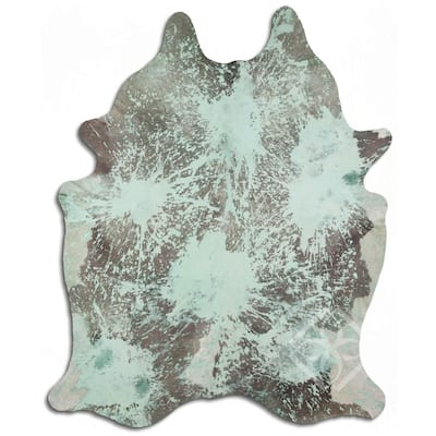 Cowhide Area Rugs ACID WASHED HAIR ON COWHI DISTRESSED LIME GREEN 3 - 5 ...