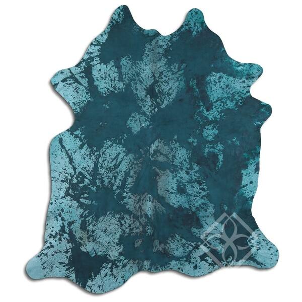 Cowhide Area Rugs ACID WASHED HAIR ON COWHI DISTRESSED EMERALD GREEN 3 ...