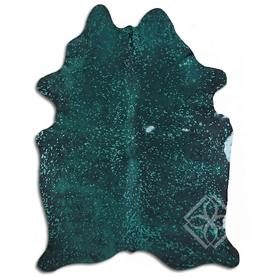 Cowhide Area Rugs Acid Washed Hair On Cowhi Green Metallic On Black 3 