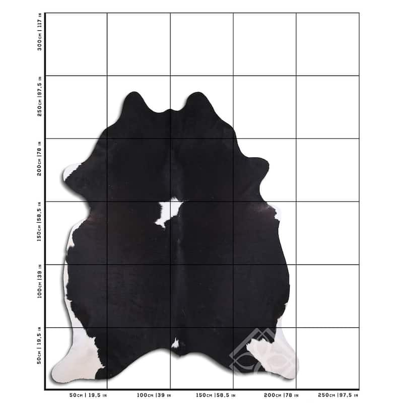 Cowhide Area Rugs Natural Hair On Cowhide Black And White 3 - 5 M Grade 