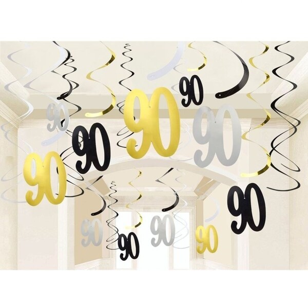 Age 90 Party Supplies 90th Birthday Party Hanging Swirl Decorations