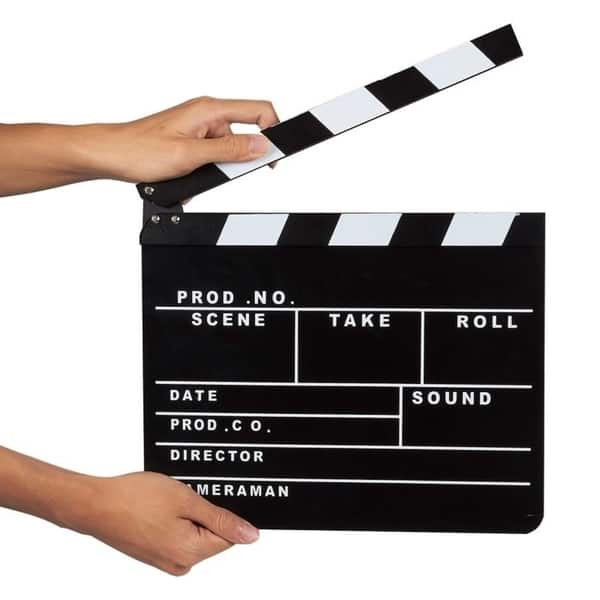 Movie Clapper Board Hollywood Director Film Slate Cut Action Scene Prop Video Overstock