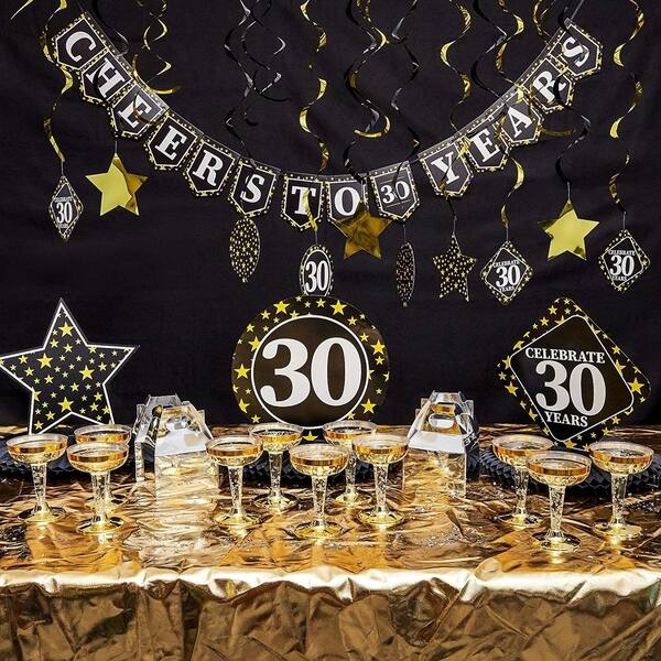 Juvale 30th Birthday Decorations Cheers To 30 Years Banner Centerpiece Party Kit Overstock