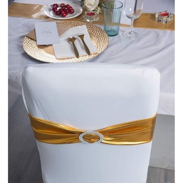 Shop 100 Pack Gold Chair Sashes Cover Wedding Bridal Shower