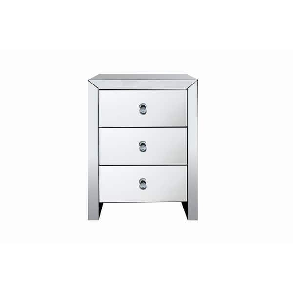 Shop Masor Contemporary Mirrored 3 Drawer Nightstand Set Of 2 Overstock 29115255