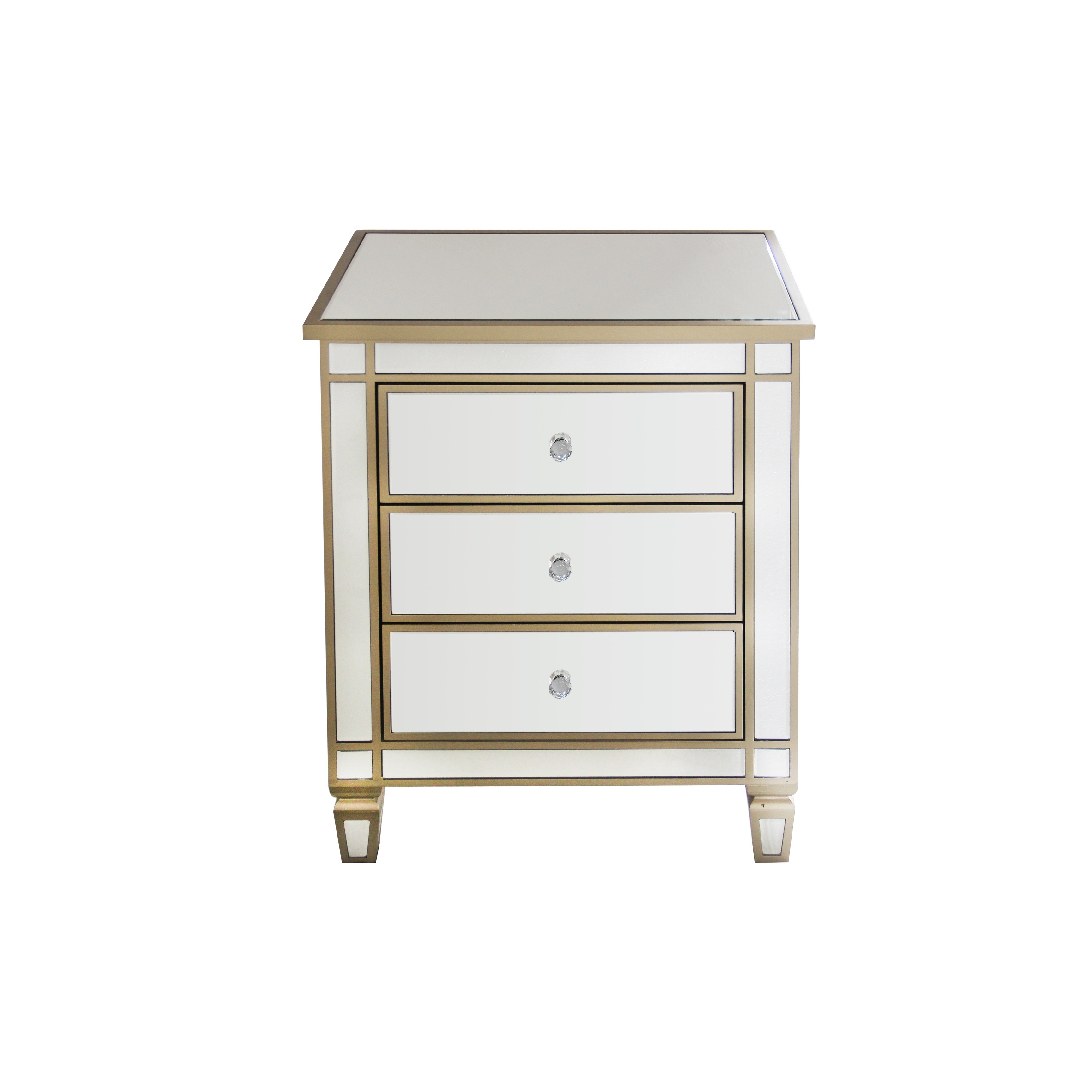 Shop Moya Modern Mirrored 3 Drawer Nightstand Set Of 2 Free Shipping Today Overstock 29115258