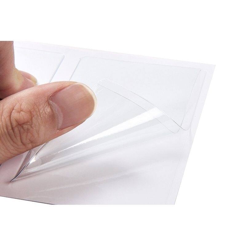 Juvale 100-Pack Clear Adhesive Business Card Holder Pockets, Self-Adhesive, 3.75x2 in