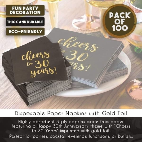 Shop 100 Gold Foil Paper Cocktail Napkins For Anniversary Party