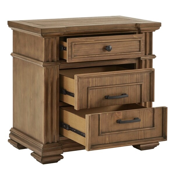 natural light wood nightstand