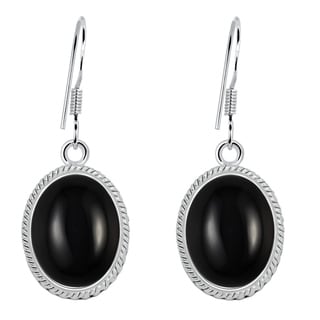 Black Onyx Silver Overlay 5 Gram Earring 1.75 New Jewelry