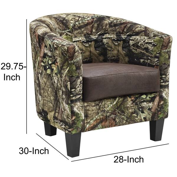 Camouflage Patterned Fabric Accent Chair With Wooden Legs Multicolor Overstock 29116077