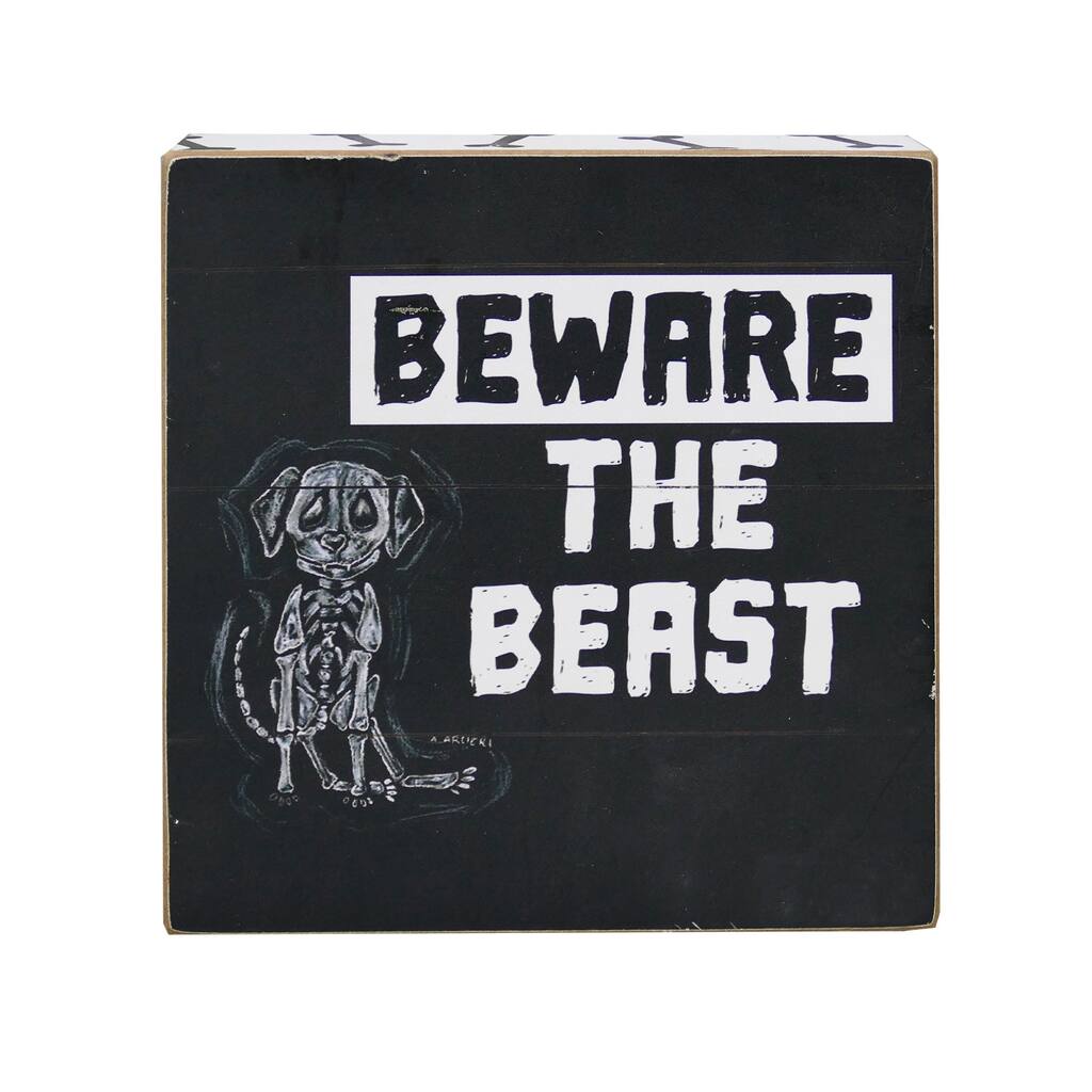 Beware The Beast Wood Box Plaque