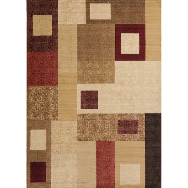 Modern Polyester & Jute Carpet Color Block Turkish Rustic Area Rug