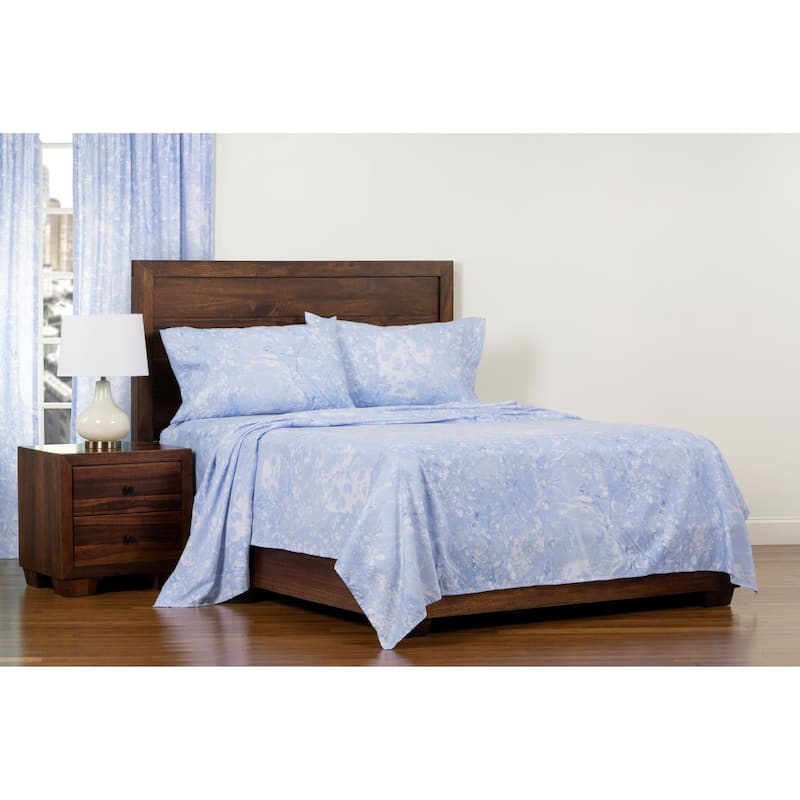 Art of Marbling Blue Ice Luxury Performance Sheet Set