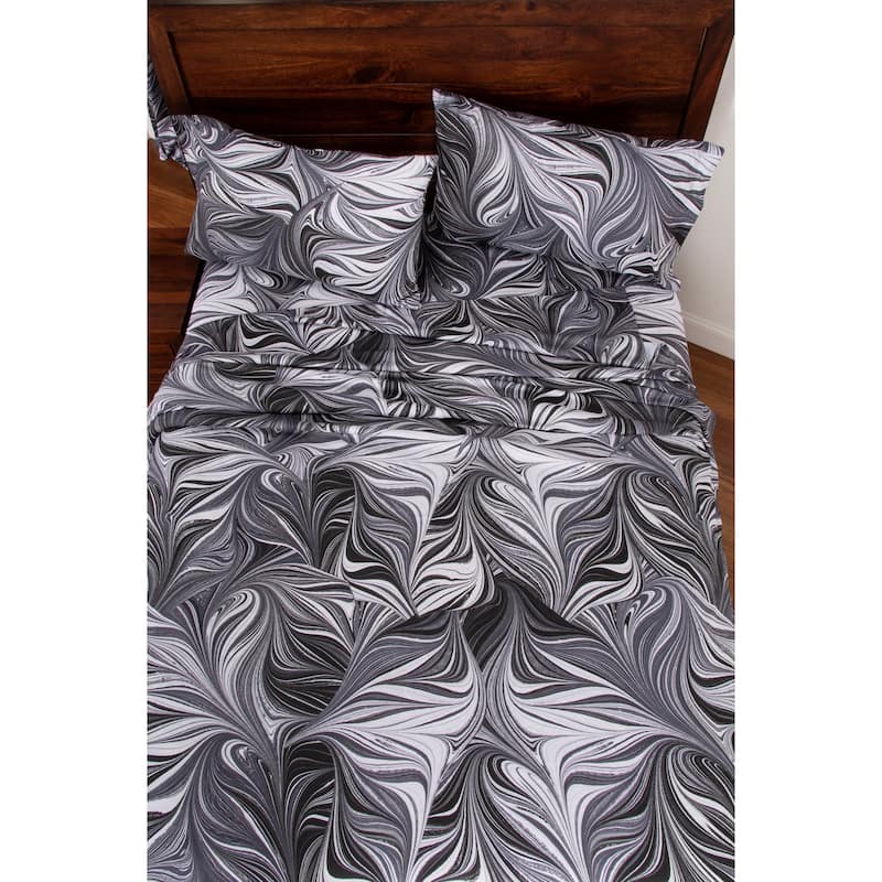 Art of Marbling Black Ash Luxury Performance Sheet Set