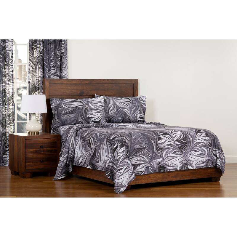 Art of Marbling Black Ash Luxury Performance Sheet Set