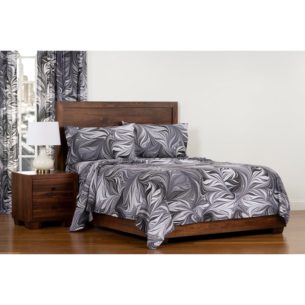 Art of Marbling Black Ash Luxury Performance Sheet Set