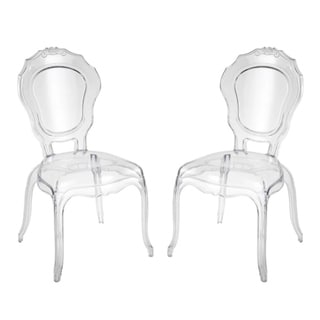 Overstock Acrylic Clear Queen Armless Dining Chair (set of 4)