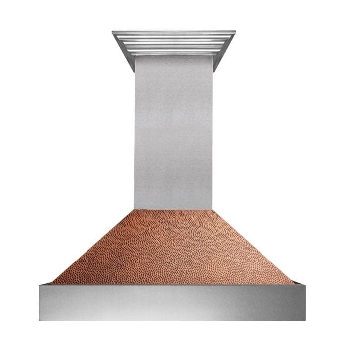 Zline Kitchen and Bath 30" Snow Finish Range Hood with Hand-Hammered Copper Shell (8654HH-30)