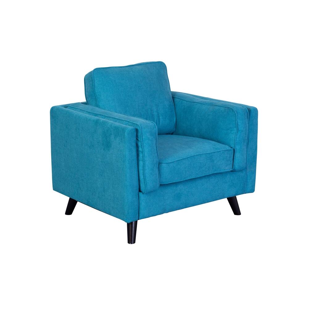 Chelsea Mid-Century Modern Microfiber Chair, Blue