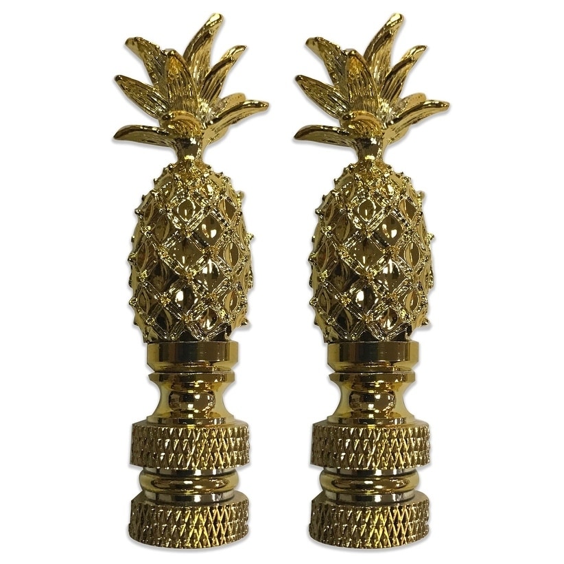 PINEAPPLE LAMP FINIAL BRASS PLATED & LACQUERED 1 3/8"H NEW 50066J 