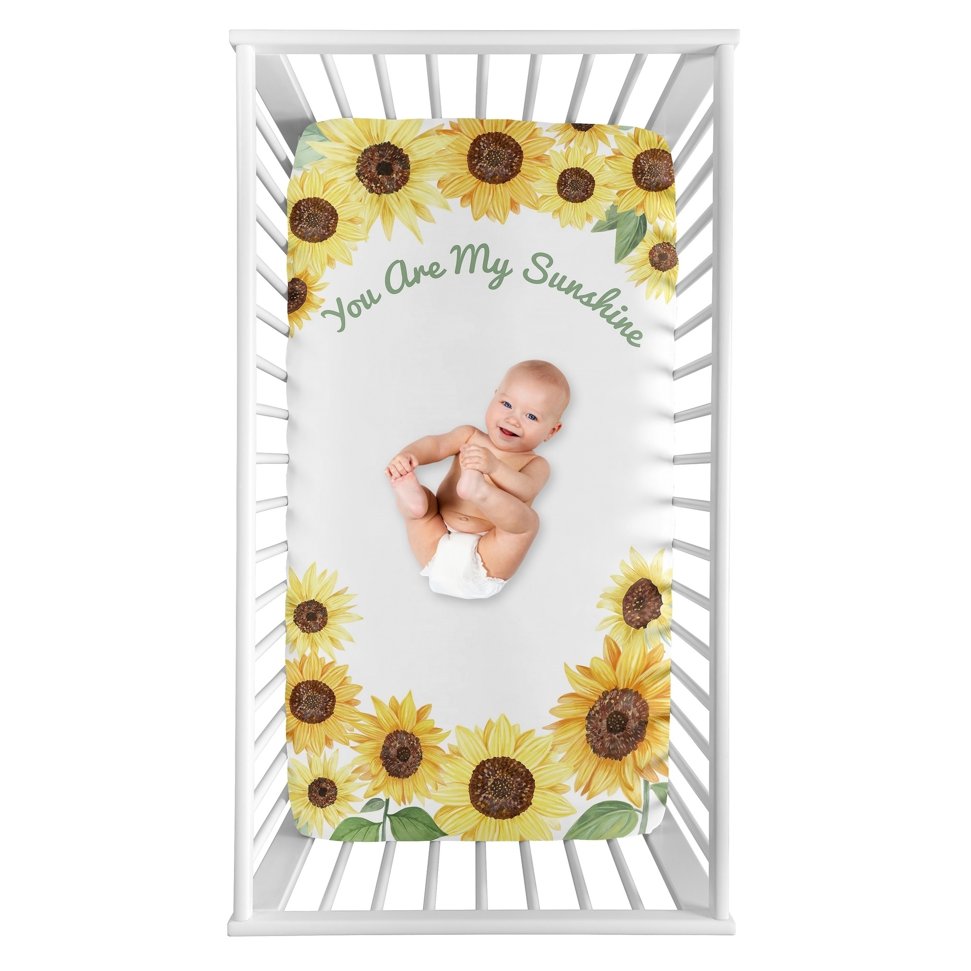 yellow floral crib sheet