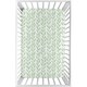 preview thumbnail 1 of 1, Green White Leaf Floral Baby Girl Fitted Mini Portable Crib Sheet For Mini Crib or Pack and Play ONLY - Boho Farmhouse Sunflower