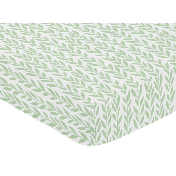 green leaf crib sheet