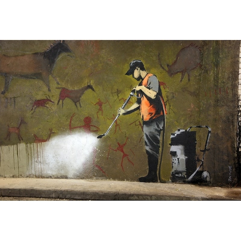 CANVAS Heritage Wall Washer by Banksy Painting Image - 36x24