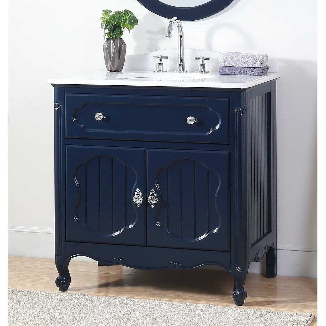 Shop 34 Benton Collection Knoxville Victorian Navy Blue Bathroom Vanity Overstock 29119113