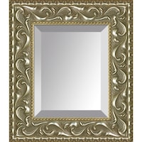 La Pastiche Overstockart Rococo Silver Frame Mirror - On Sale - Bed 