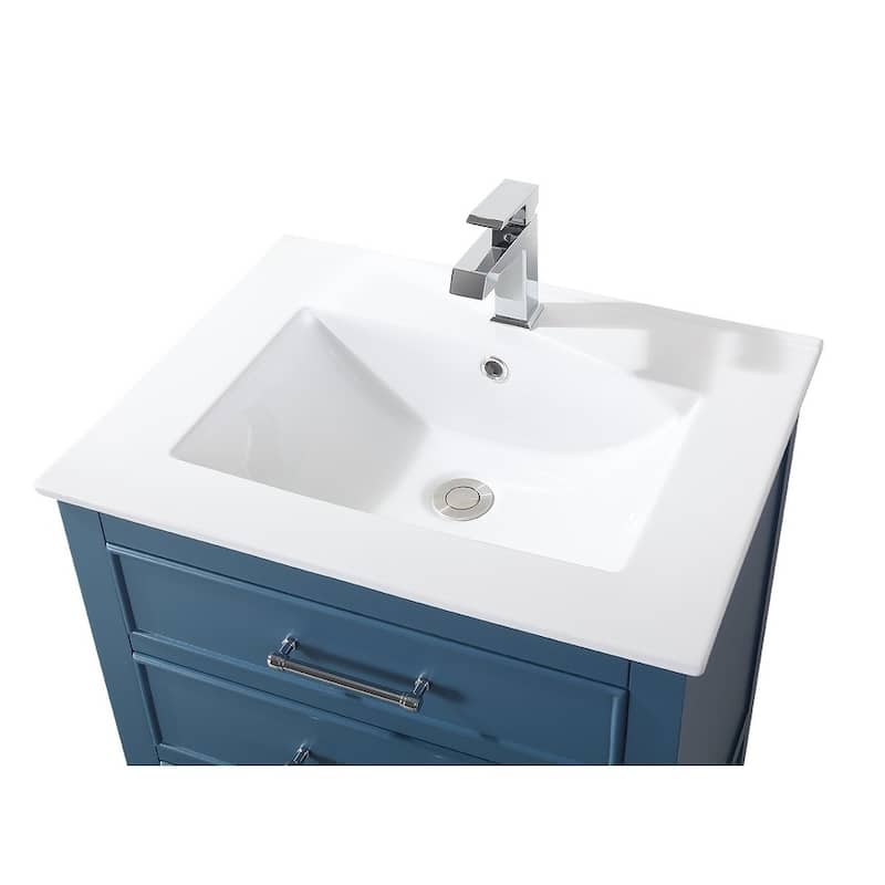 24" Tennant Brand Aruzza Small Slim Teal Blue Bathroom Vanity
