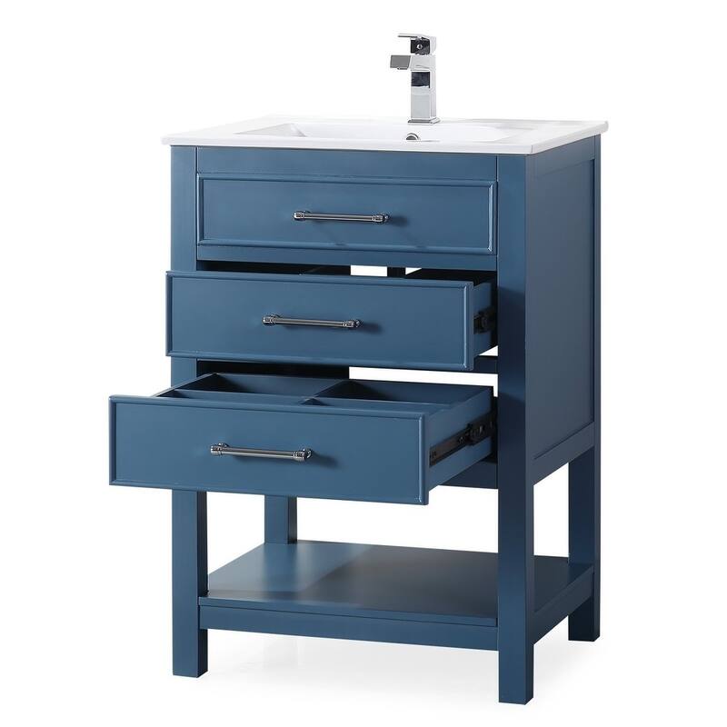 24" Tennant Brand Aruzza Small Slim Teal Blue Bathroom Vanity