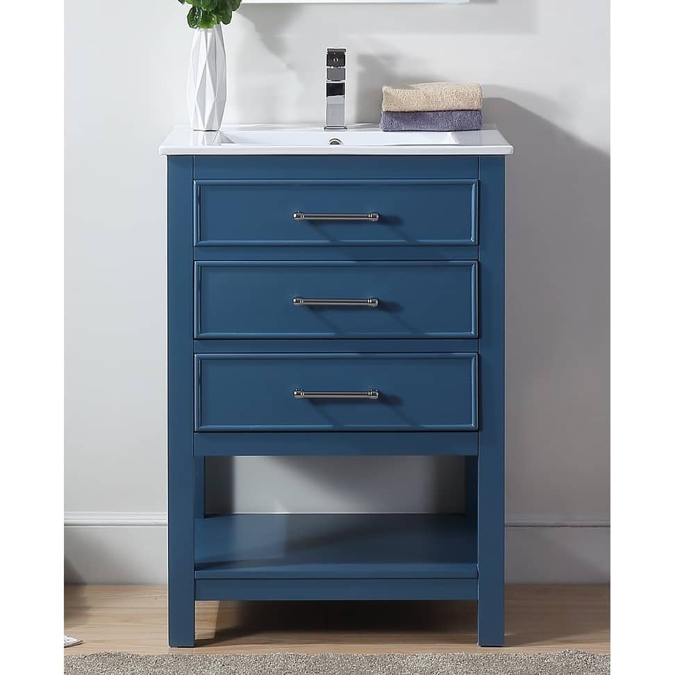 24" Tennant Brand Aruzza Small Slim Teal Blue Bathroom Vanity