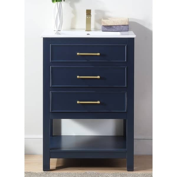 24 Tennant Brand Aruzza Slim Small Navy Blue Bathroom Vanity Overstock 29120744