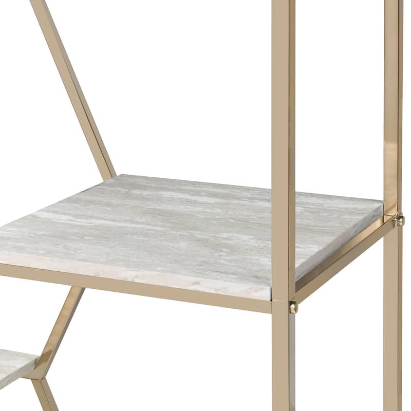 Marion Glam Gold-Tone 72-inch Metal Bookcase by Furniture of America