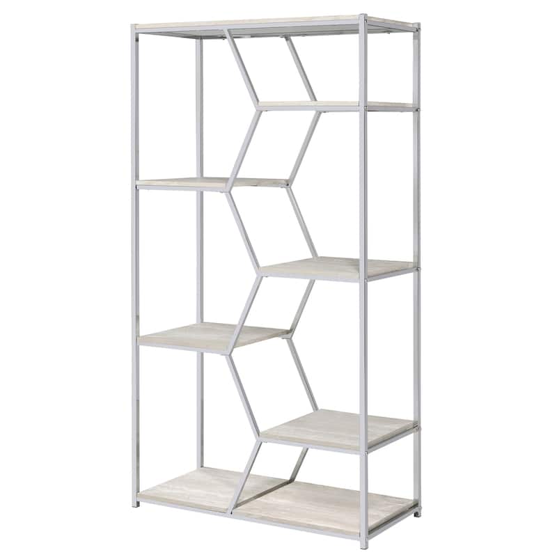 Marion Glam Gold-Tone 72-inch Metal Bookcase by Furniture of America