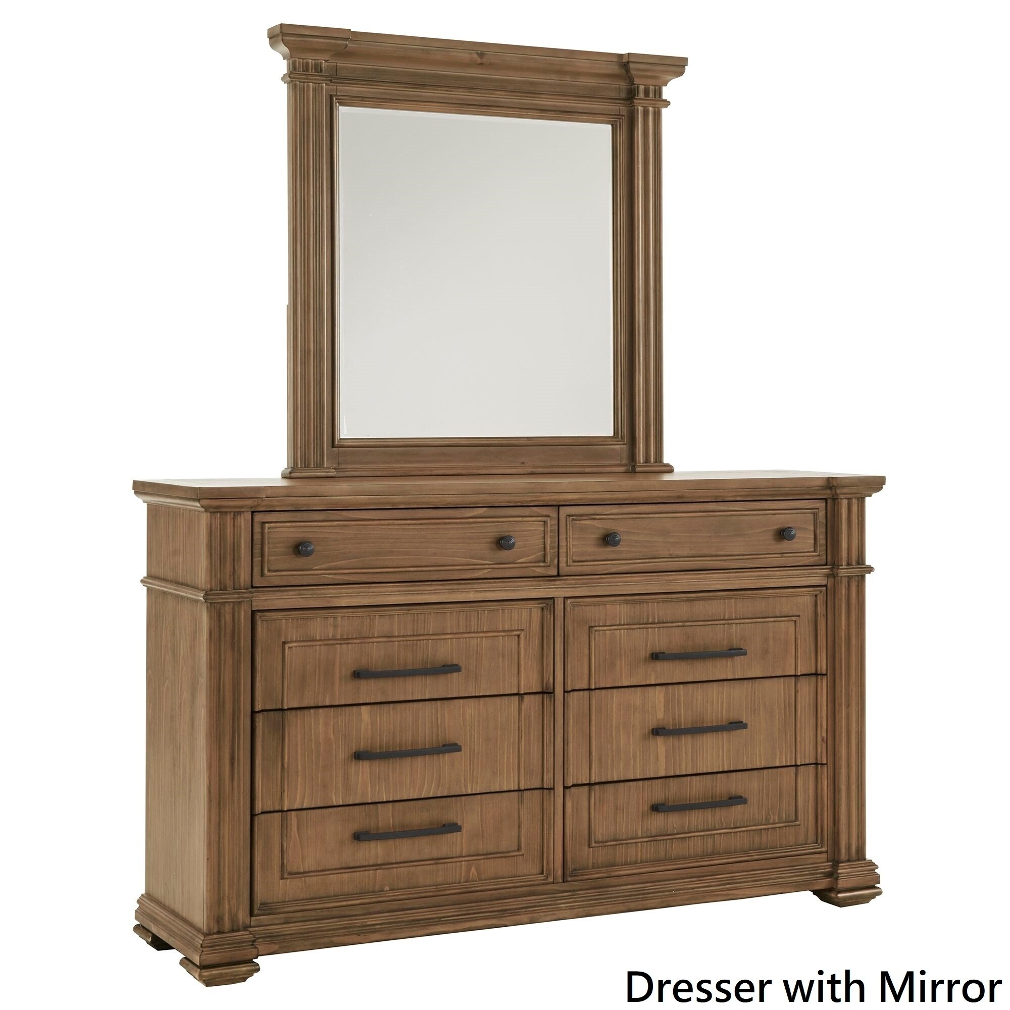 Shop Mauer Light Distressed Natural Finish Dresser And Mirror By