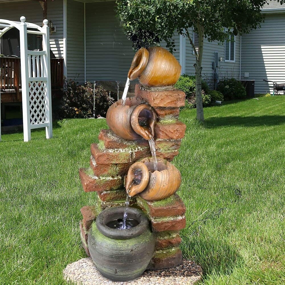 Shop Havenside Home 4 Tier Cascading Outdoor Water Fountain With