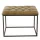 preview thumbnail 1 of 4, HomePop Small Decorative Ottoman - Distressed Brown Faux Leather