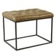 preview thumbnail 2 of 4, HomePop Small Decorative Ottoman - Distressed Brown Faux Leather Brown