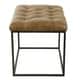 preview thumbnail 3 of 4, HomePop Small Decorative Ottoman - Distressed Brown Faux Leather